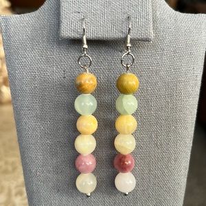 Pastel colored drop earrings